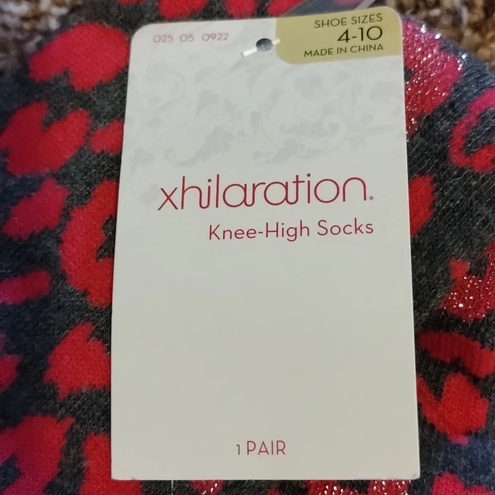 Pink Cheetah Print Socks